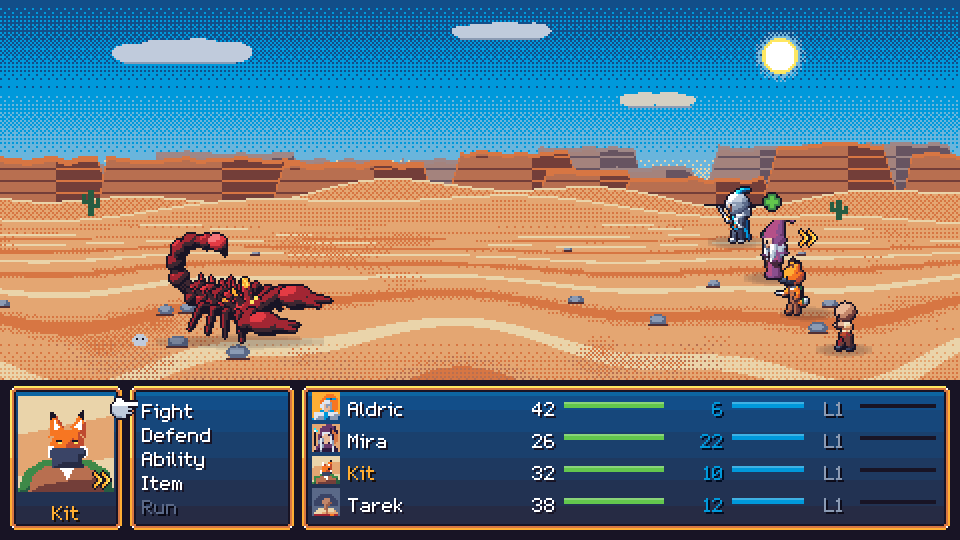 A turn-based battle