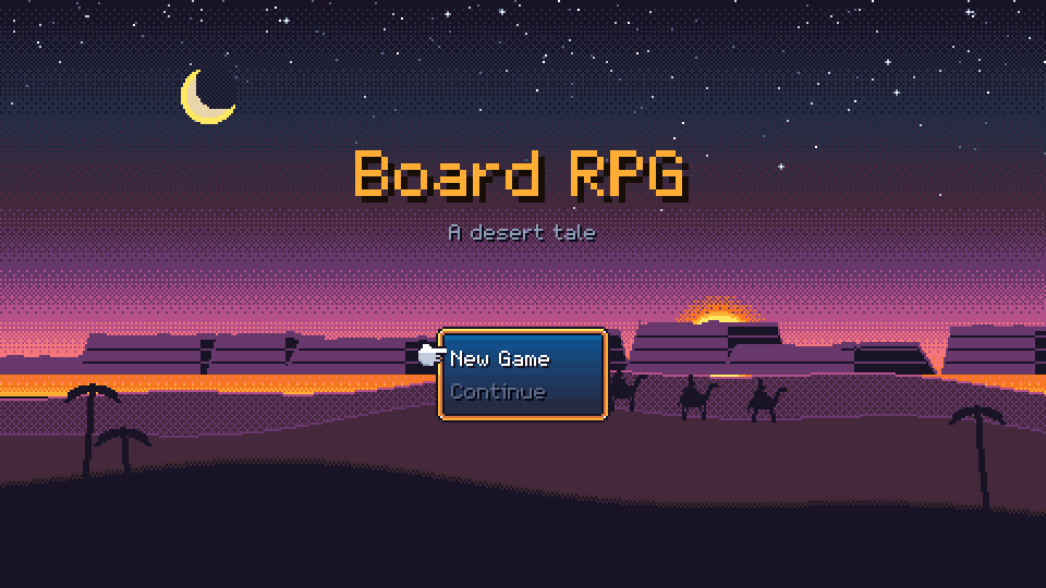 The demo's title screen